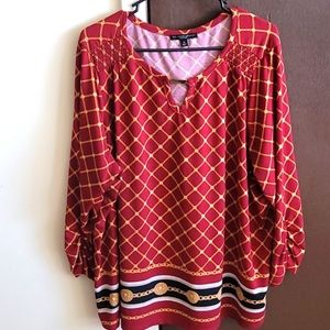 burgundy classy chain detail top 2X